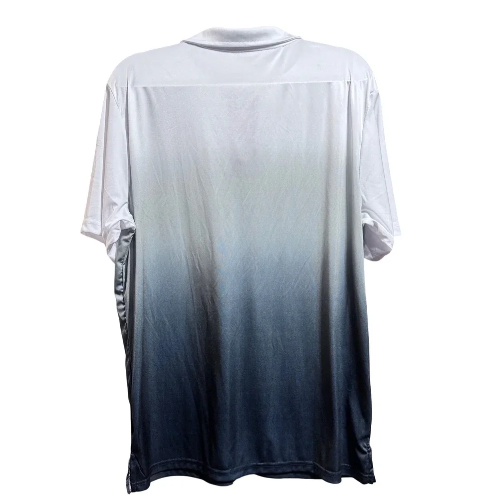 Colosseum Mens XL White Grey‎ Alabama Crimson Tide Ombre Performance Polo Shirt